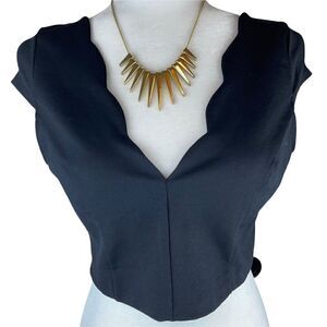 Lulu’s scalloped neckline crop top (0209)